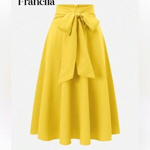 Elegant Yellow Midi Skirt